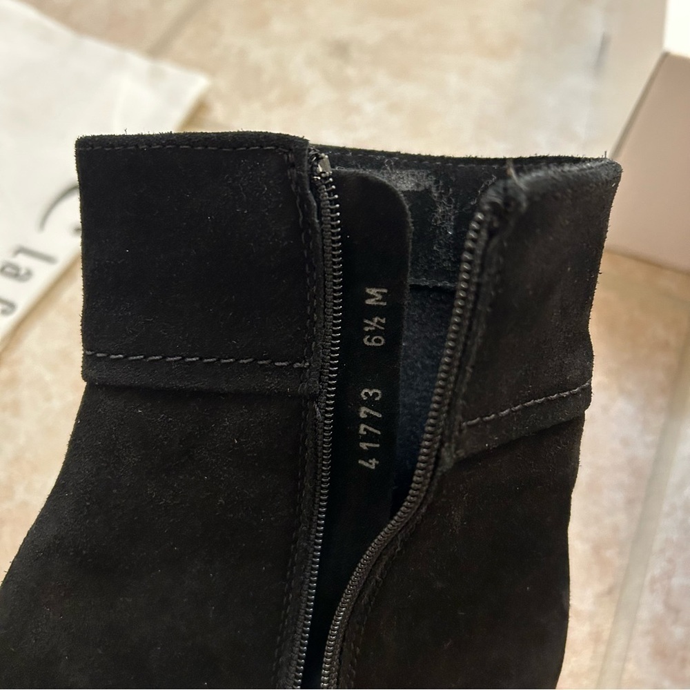 La Canadienne Becket Wedge Boots in Black Suede Size 6.5M - Picture 8 of 9